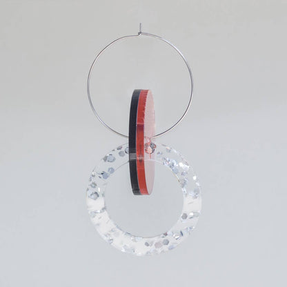 Primario Earrings - Reversible: Gold Mirror and Beige, translucent Olive - PMA Store at the Portland Museum of Art, Maine