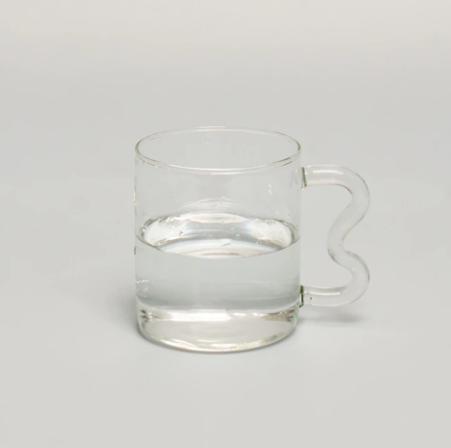 IVORE.GROUP (We cover All Import duty) - Colorful Ear Glass Mug: Purple with Green Handle - PMA Store at the Portland Museum of Art, Maine
