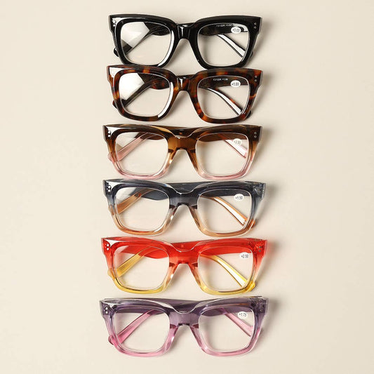 Glasses Women's Bold Oversized Square Reading Glasses: One Size / 12 ASSORTED COLOR - PMA Store at the Portland Museum of Art, Maine