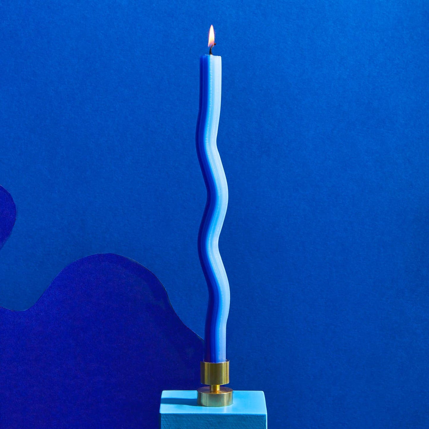 54 Celsius - Wiggle Candles - Blue (2 Pack) - 11" Vibrant Taper Candles - PMA Store at the Portland Museum of Art, Maine