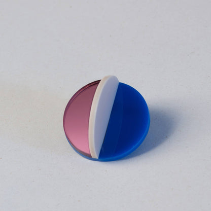 Pamela Coromoto - Dexel Brooch - Vibrant Palette: Green Mirror, Bordeaux and Magenta
