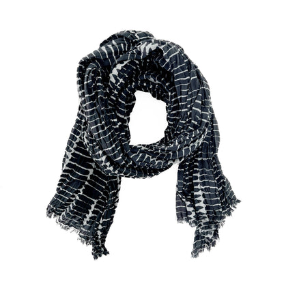 See Design - Cotton Scarf: Story Aqua/Citron