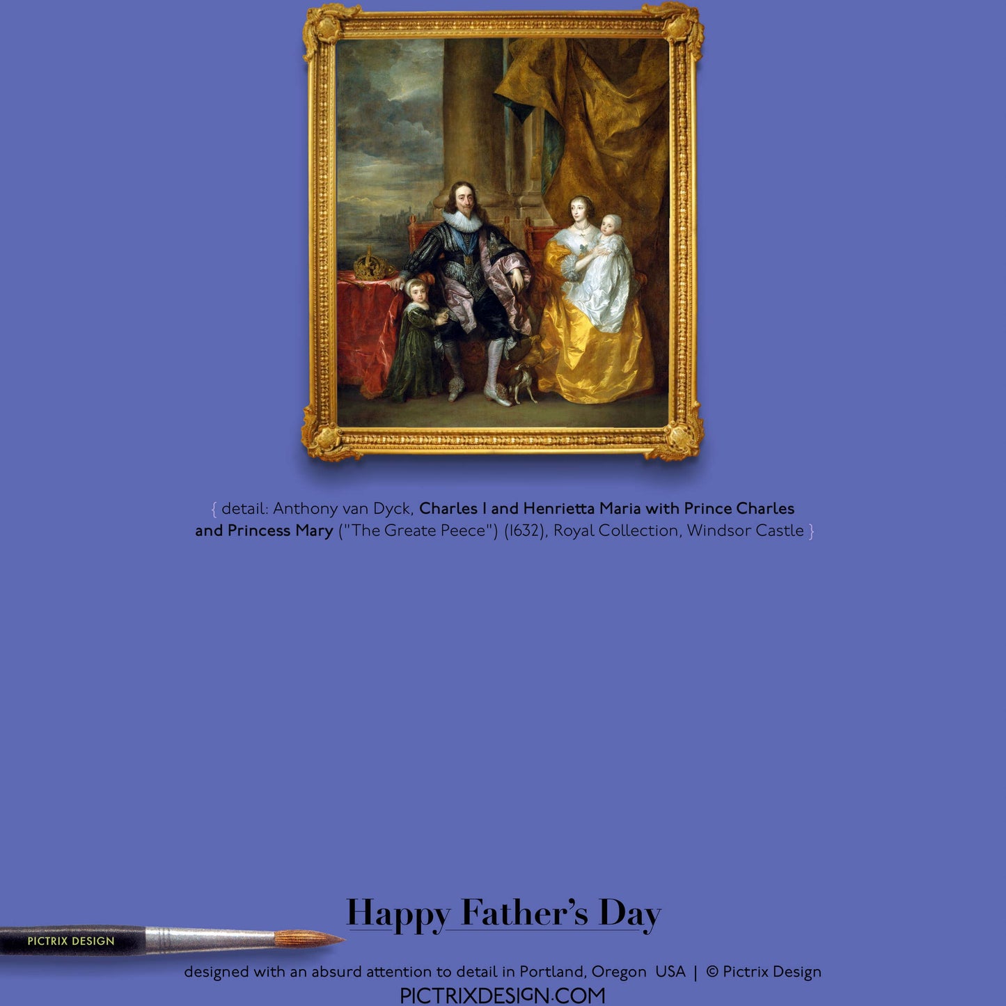 "Happy Father's Day" (king) A6 card: Recycled white envelopes - PMA Store at the Portland Museum of Art, Maine