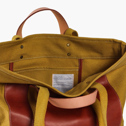 IMMODEST COTTON - Editor Tote | Chartreuse + Bordeaux - PMA Store at the Portland Museum of Art, Maine