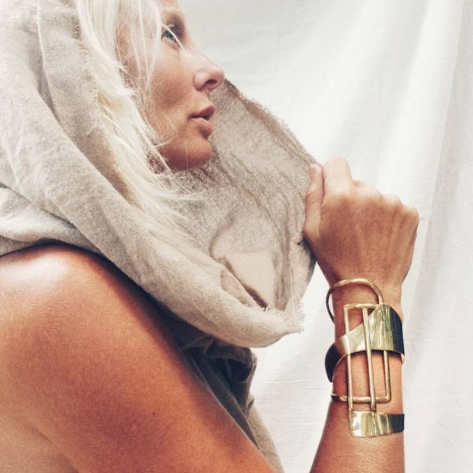 Bisjoux - Brass bold statement Dynasty Cuff bracelet
