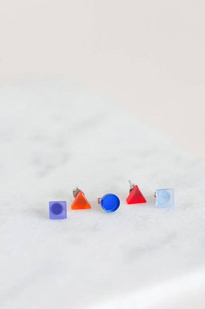 Pamela Coromoto - Basic - Mini Earrings Set (5) - Colorful Palette: Red/Blue Palette