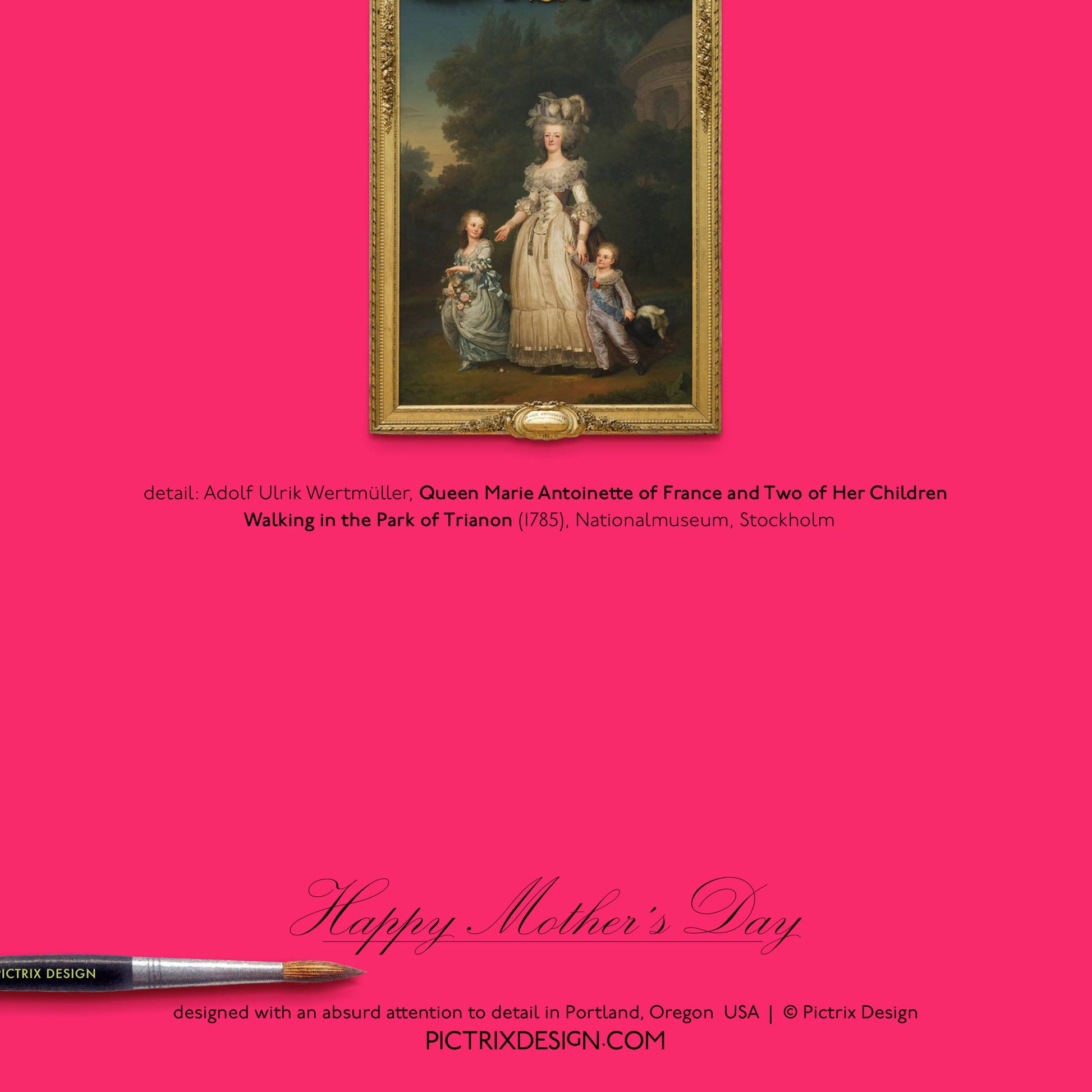 "Happy Mother's Day" (Marie Antoinette) A6 card : Recycled white envelopes - PMA Store at the Portland Museum of Art, Maine
