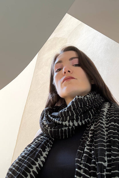 See Design - Cotton Scarf: Story Aqua/Citron