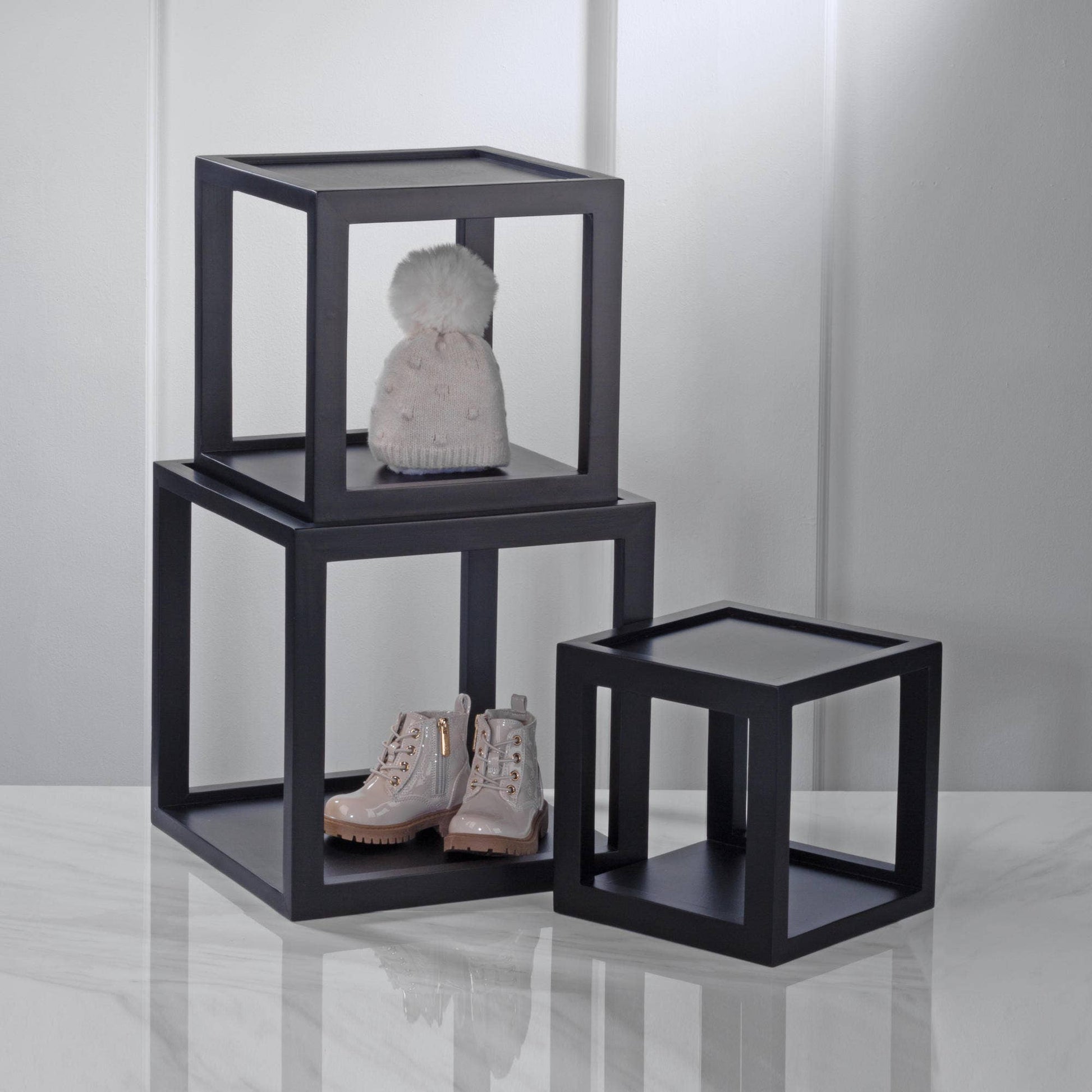 Wood Cube Risers in Set of 3 or Set of 6: White / 6 Cubes - PMA Store at the Portland Museum of Art, Maine