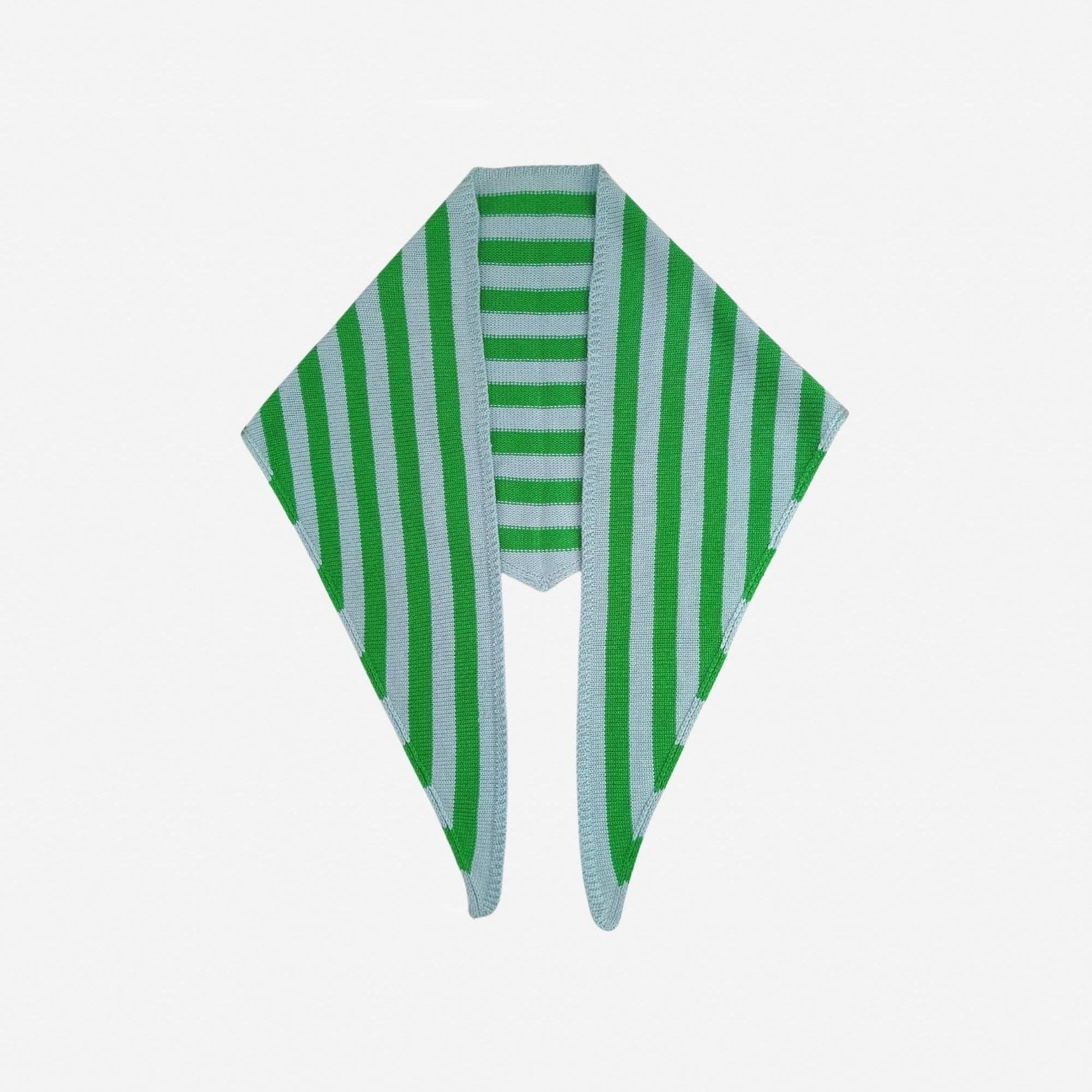 VERLOOP | knits - Simple Stripe Triangle Scarf: Kelly Stone Blue - PMA Store at the Portland Museum of Art, Maine