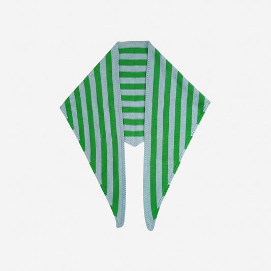 VERLOOP | knits - Simple Stripe Triangle Scarf: Kelly Stone Blue - PMA Store at the Portland Museum of Art, Maine