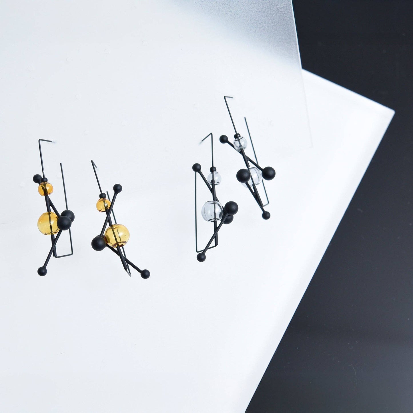 Pursuits - Révé Hoop Earrings: Glass Grey