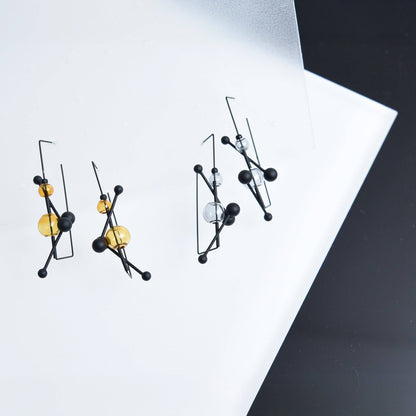 Pursuits - Révé Hoop Earrings: Glass Grey