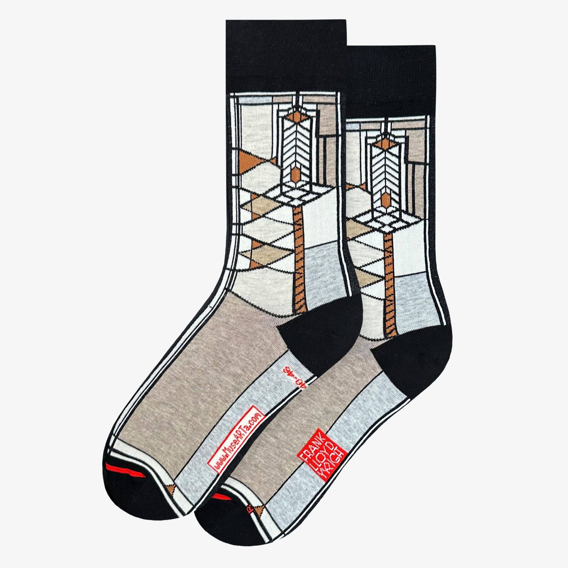 ART SOX - MuseARTa GmbH - Frank Lloyd Wright - Robie Window: EU 36-40 | UK 3½-6½ | US 6-9 - PMA Store at the Portland Museum of Art, Maine