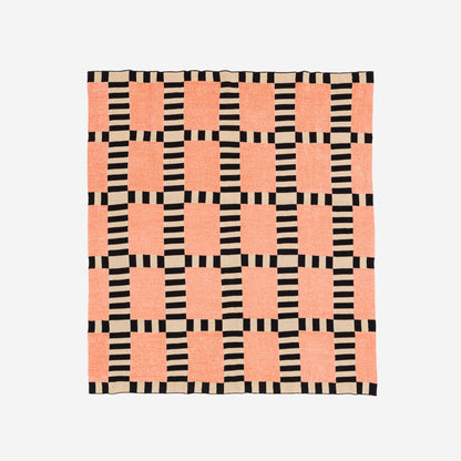 VERLOOP | knits - Tile Patch Chenille Throw: Peach - PMA Store at the Portland Museum of Art, Maine