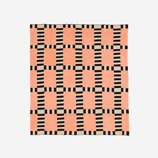 VERLOOP | knits - Tile Patch Chenille Throw: Peach - PMA Store at the Portland Museum of Art, Maine