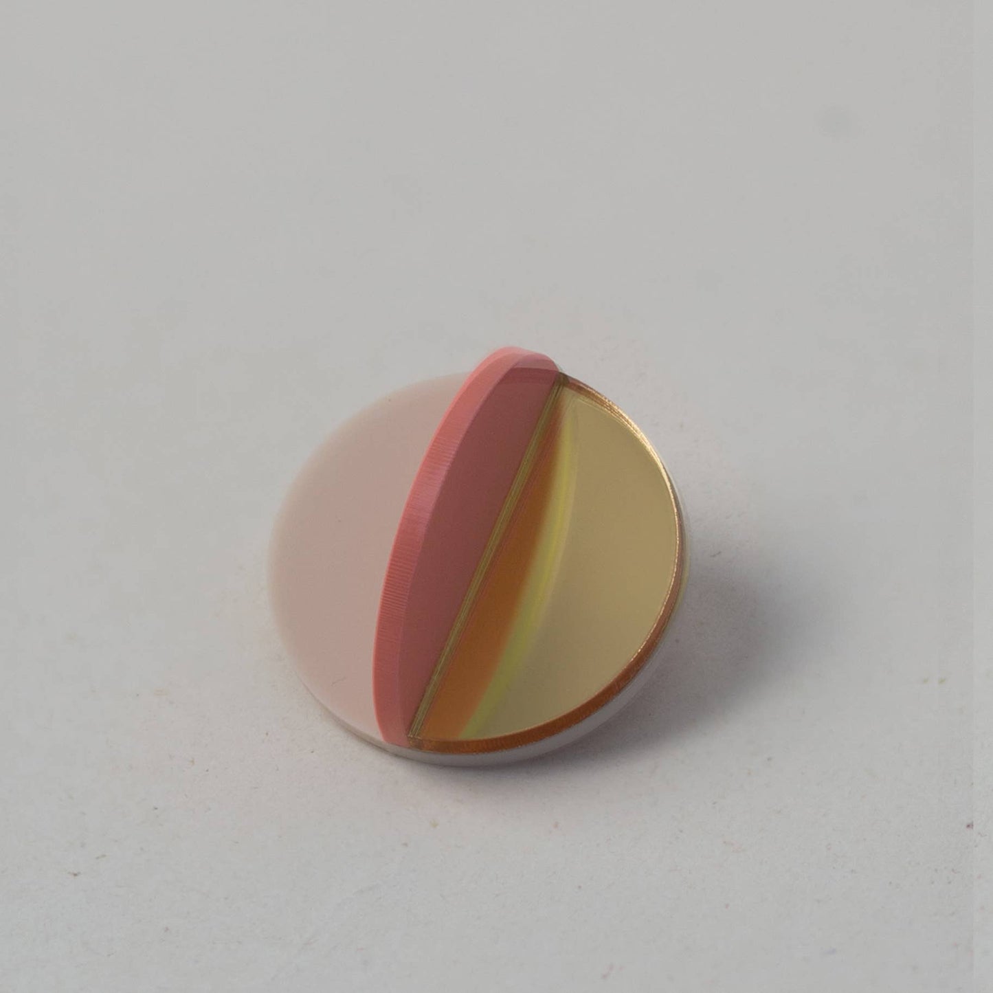 Pamela Coromoto - Dexel Brooch - Vibrant Palette: Bronze Mirror, Purple and Mint