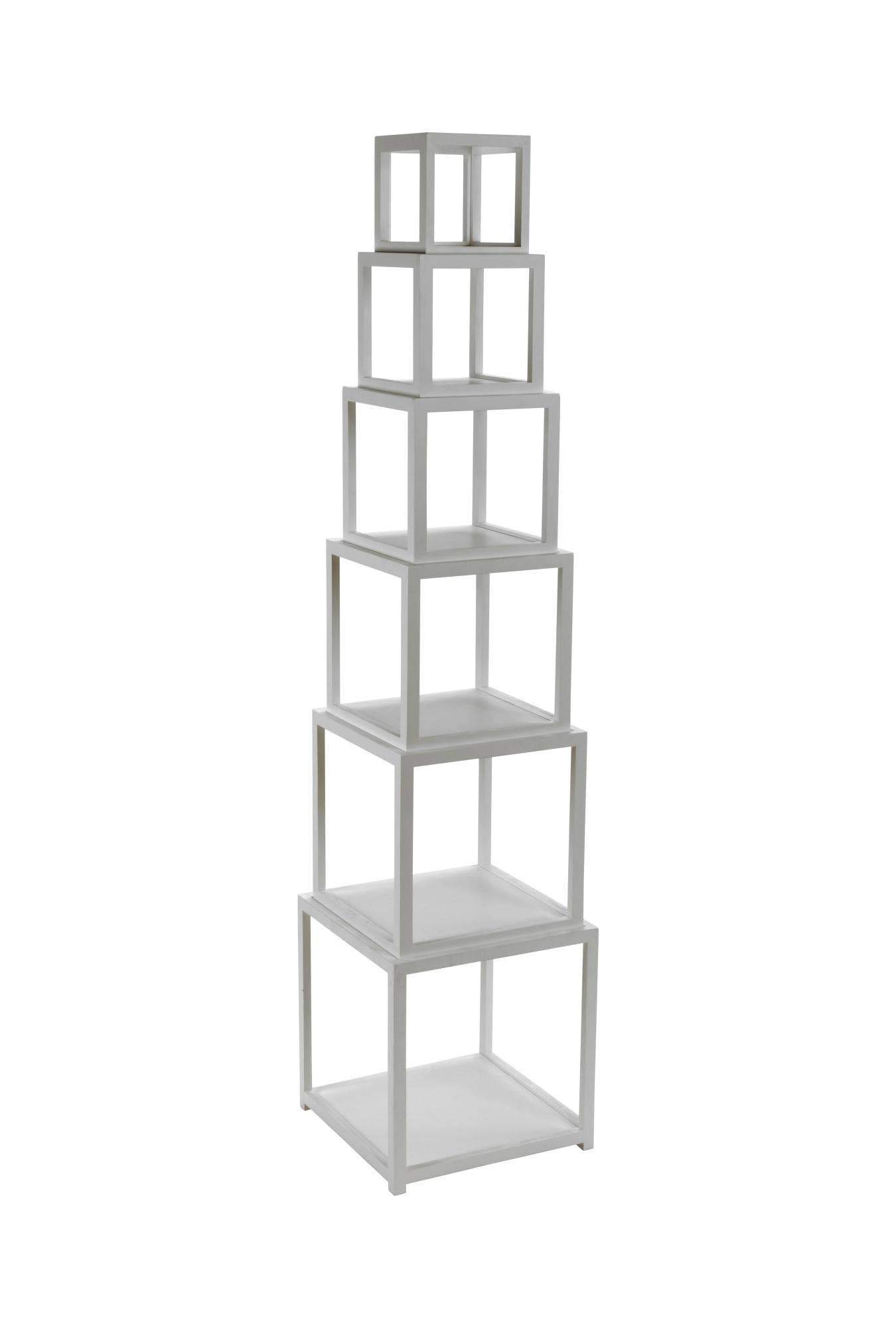 Wood Cube Risers in Set of 3 or Set of 6: White / 6 Cubes - PMA Store at the Portland Museum of Art, Maine