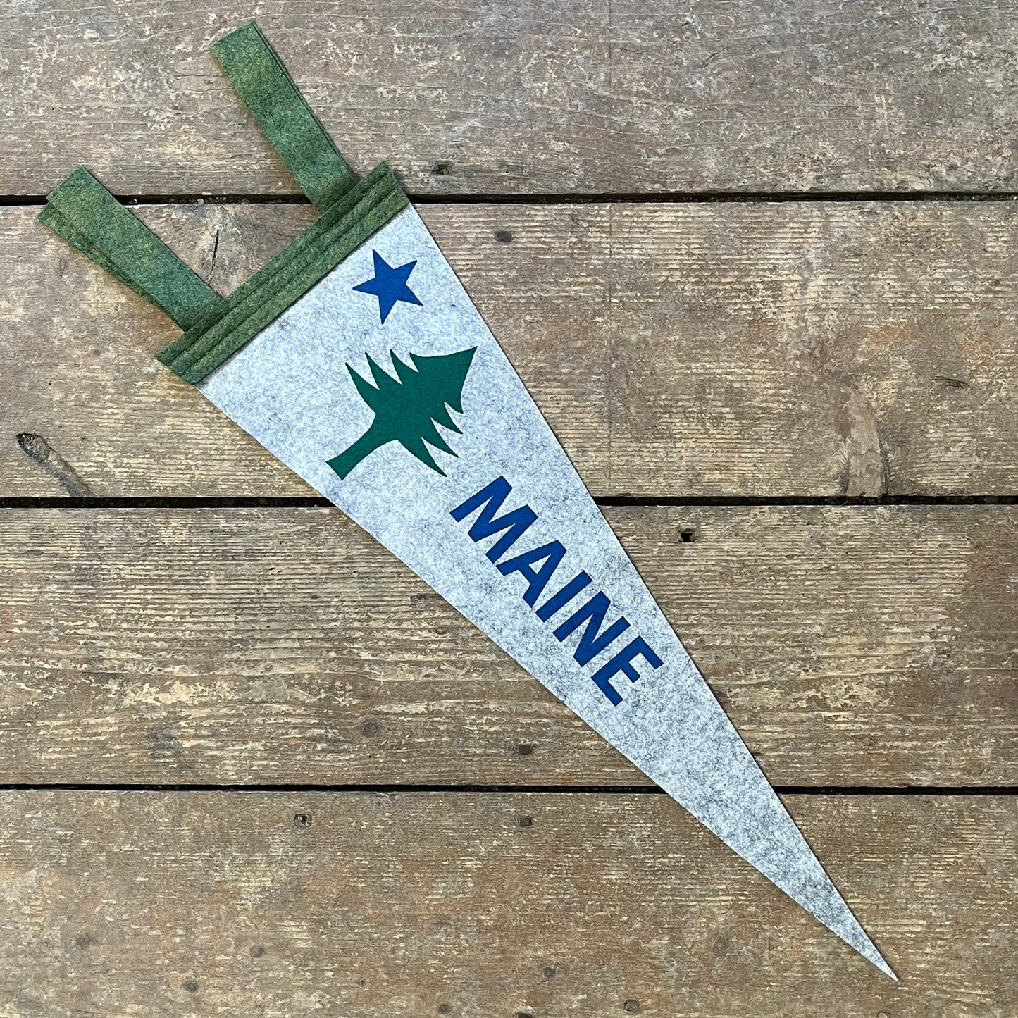 Quiet Tide Goods - Maine 1901 Flag Pennant - Grey - PMA Store at the Portland Museum of Art, Maine