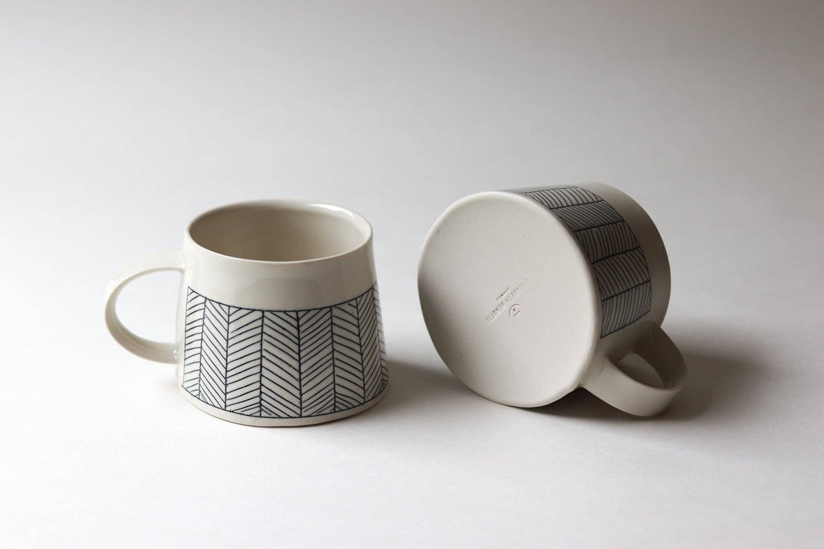 Elizabeth Benotti Ceramics - Herringbone Mug: White - PMA Store at the Portland Museum of Art, Maine