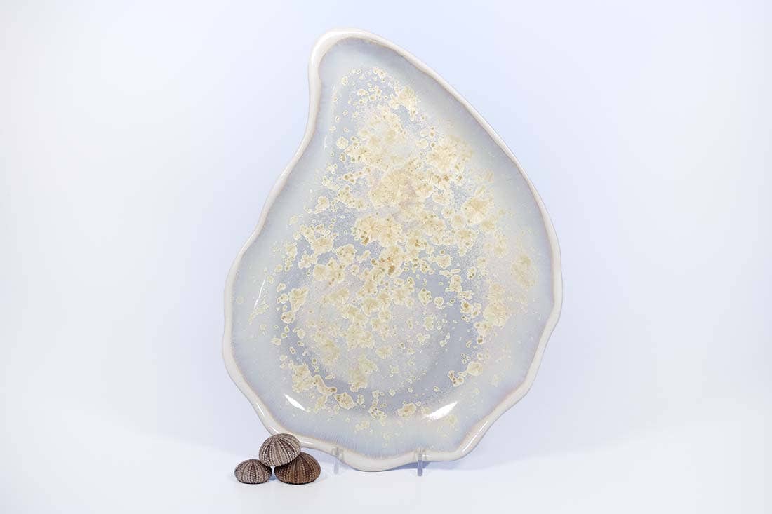 Alison Evans Ceramics - Medium Oyster Plate: Pearl - PMA Store at the Portland Museum of Art, Maine