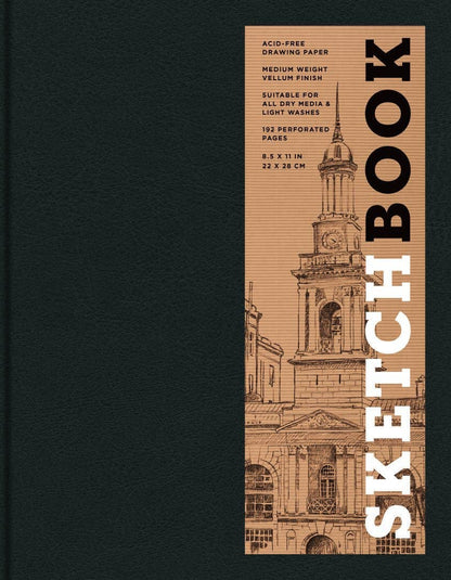 Hachette Book Group - Large Sketchbook 8.5 x 11" - Basic Bound (Black): Hardcover