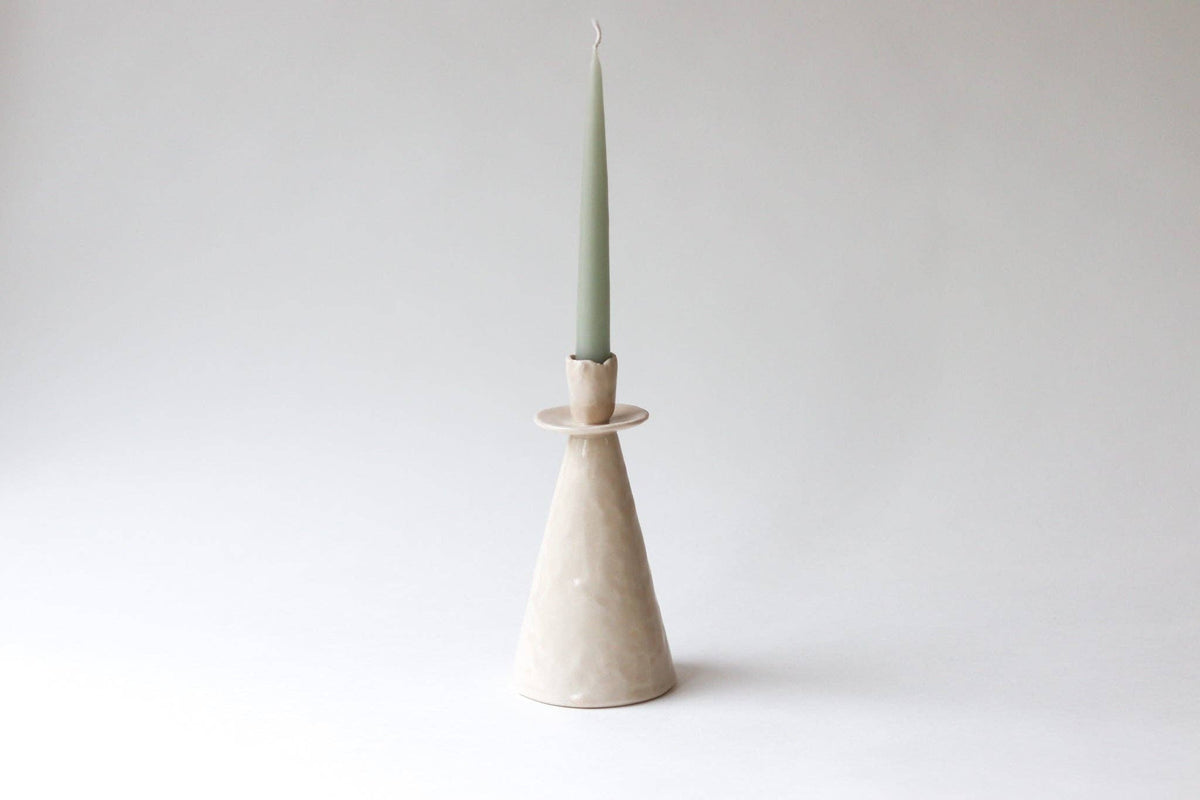 Elizabeth Benotti Ceramics - Everyday Pinched Candlestick Holder: Daybreak / Short - PMA Store at the Portland Museum of Art, Maine