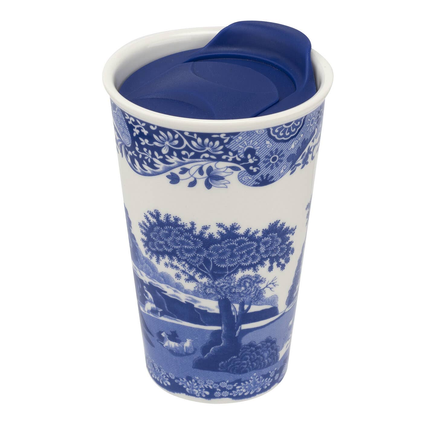 Spode Blue Italian Travel Mug - PMA Store at the Portland Museum of Art, Maine