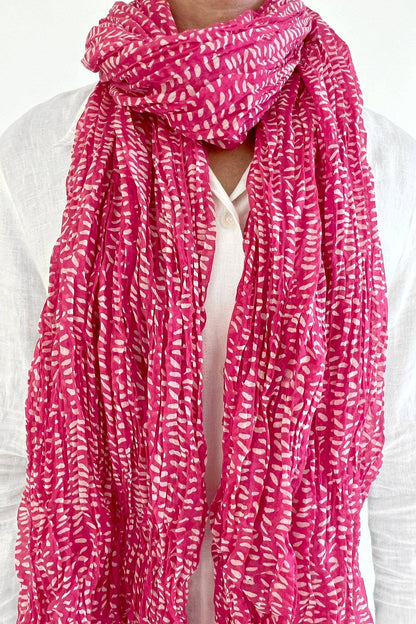 See Design - Cotton Scarf: Story Aqua/Citron