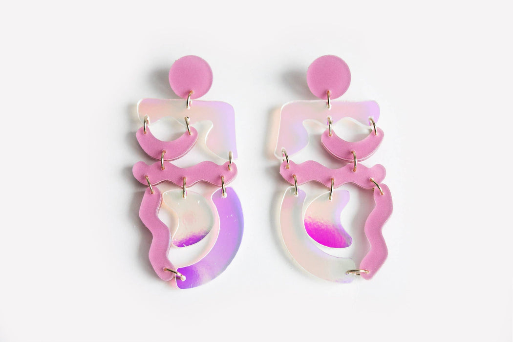 Ecoresin Squiggle Mania Earrings: Nude Solar