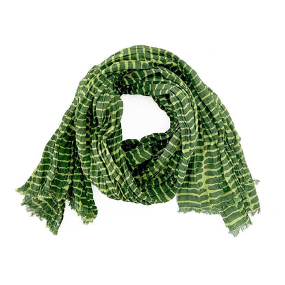 See Design - Cotton Scarf: Story Aqua/Citron