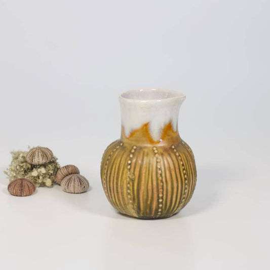 Alison Evans Ceramics - Shell Texture Creamer: Mint & Tortoise