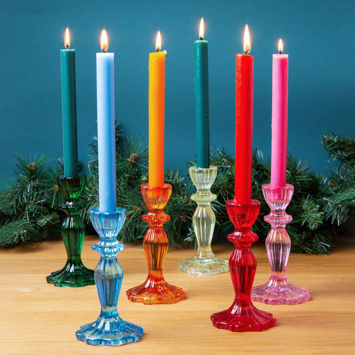 Talking Tables USA - Home, Birthday, Games & Seasonal Decor - Blue Glass Candle Holder | 4th of July Gifts |
