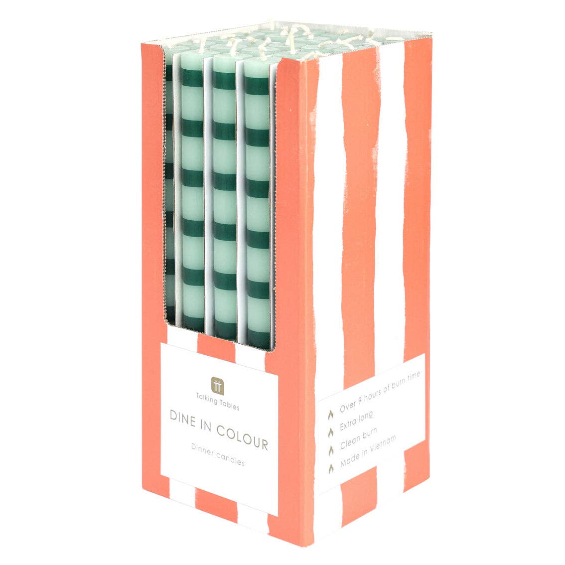 Green Stripe Taper Candle | POS Unit | Gifts | - PMA Store at the Portland Museum of Art, Maine