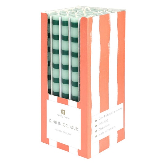 Green Stripe Taper Candle | POS Unit | Gifts | - PMA Store at the Portland Museum of Art, Maine