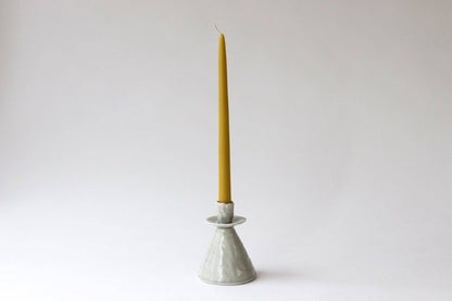 Elizabeth Benotti Ceramics - Everyday Pinched Candlestick Holder: Seafoam / Short - PMA Store at the Portland Museum of Art, Maine