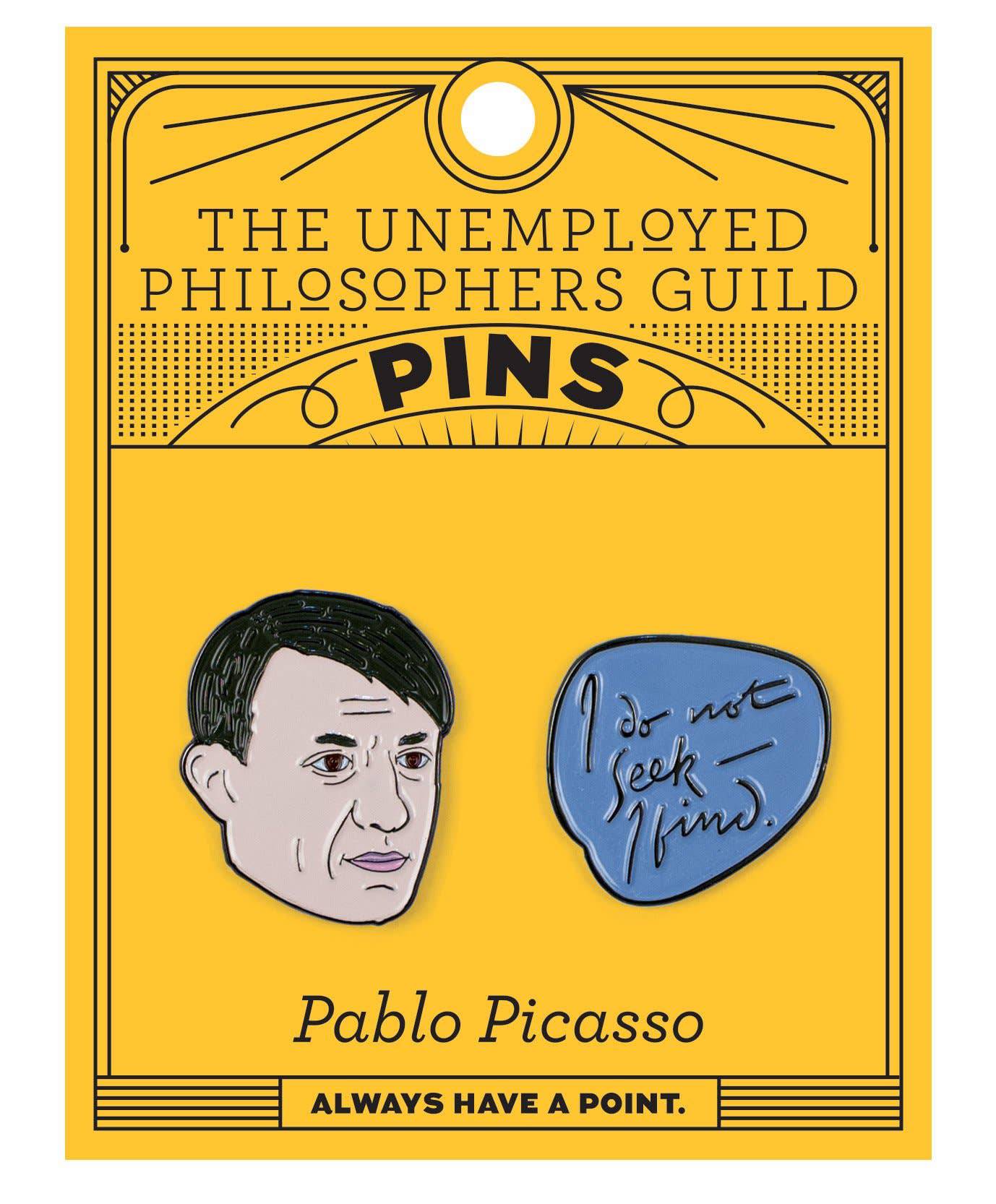 Unemployed Philosophers Guild - Picasso and Quote Enamel Pin Set - PMA Store at the Portland Museum of Art, Maine