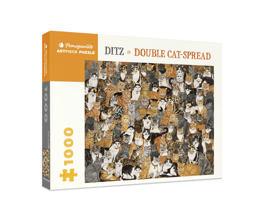 Pomegranate - Ditz: Double Cat-Spread 1000-Piece Jigsaw Puzzle - PMA Store at the Portland Museum of Art, Maine