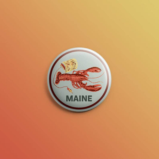 Quiet Tide Goods - Maine Lobster 1inch Pin - PMA Store at the Portland Museum of Art, Maine