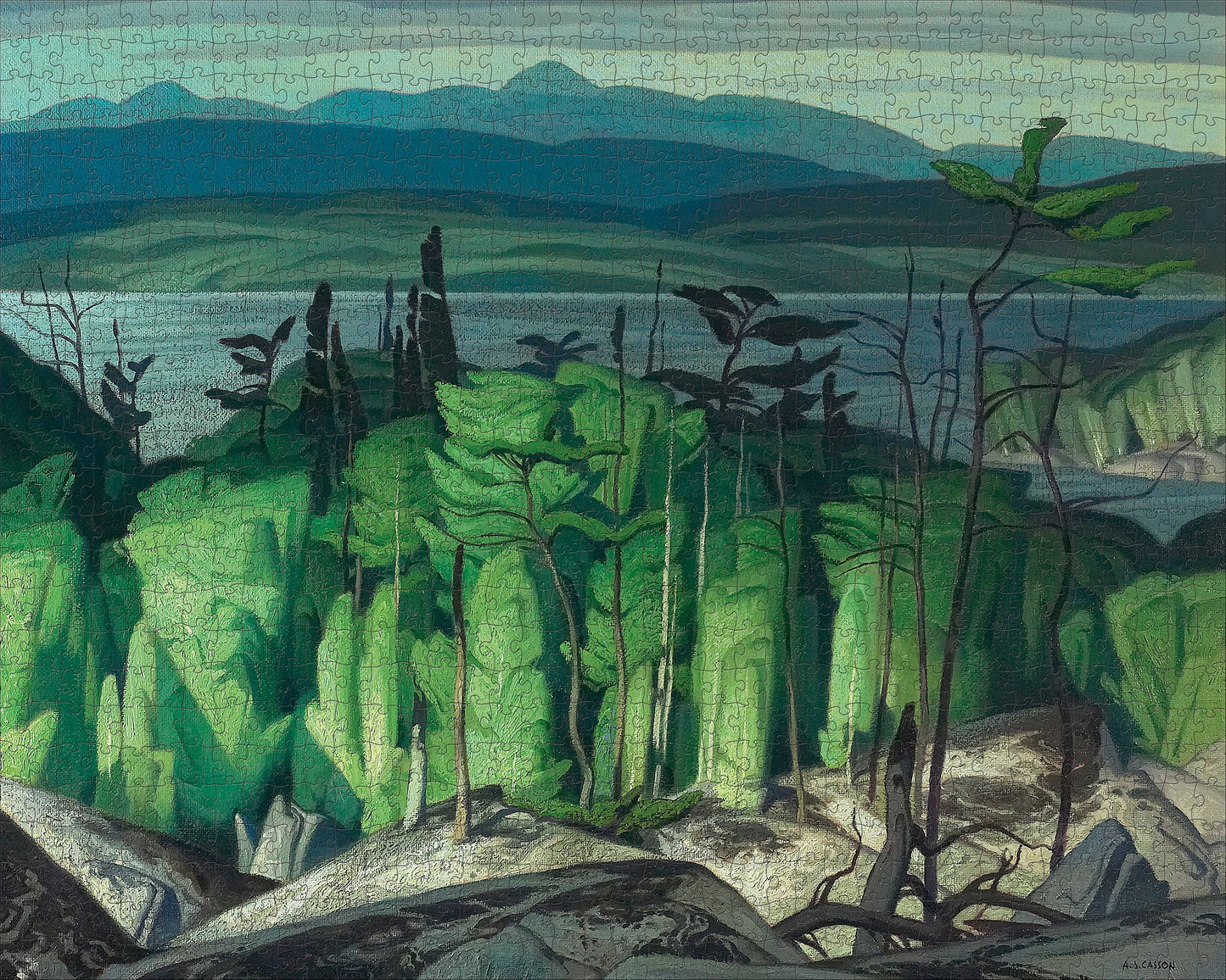 Pomegranate - A.J. Casson: Jack Pine and Poplar 1000-piece Jigsaw Puzzle - PMA Store at the Portland Museum of Art, Maine