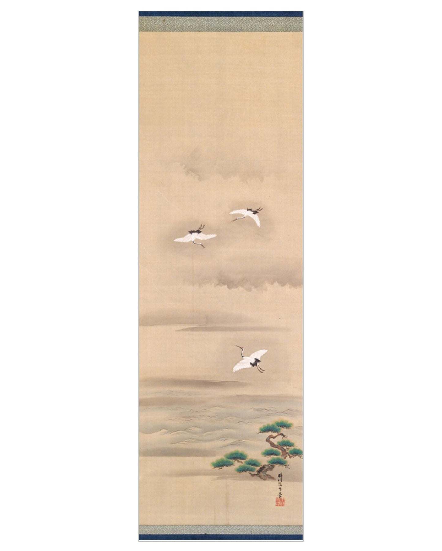 Pomegranate - Three Cranes Flying in a Misty Landscape Bookmark - PMA Store at the Portland Museum of Art, Maine