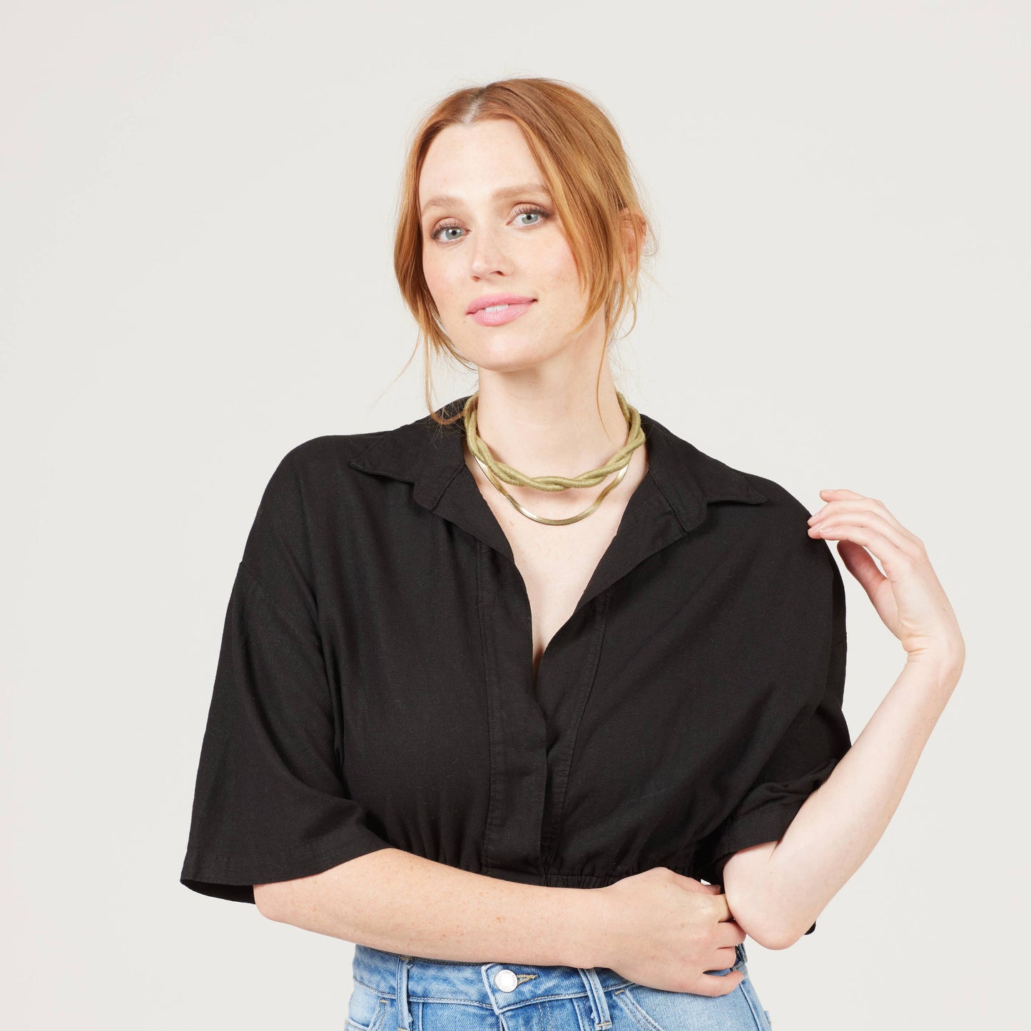 SASHA - Twist Necklace: Moss Cotton
