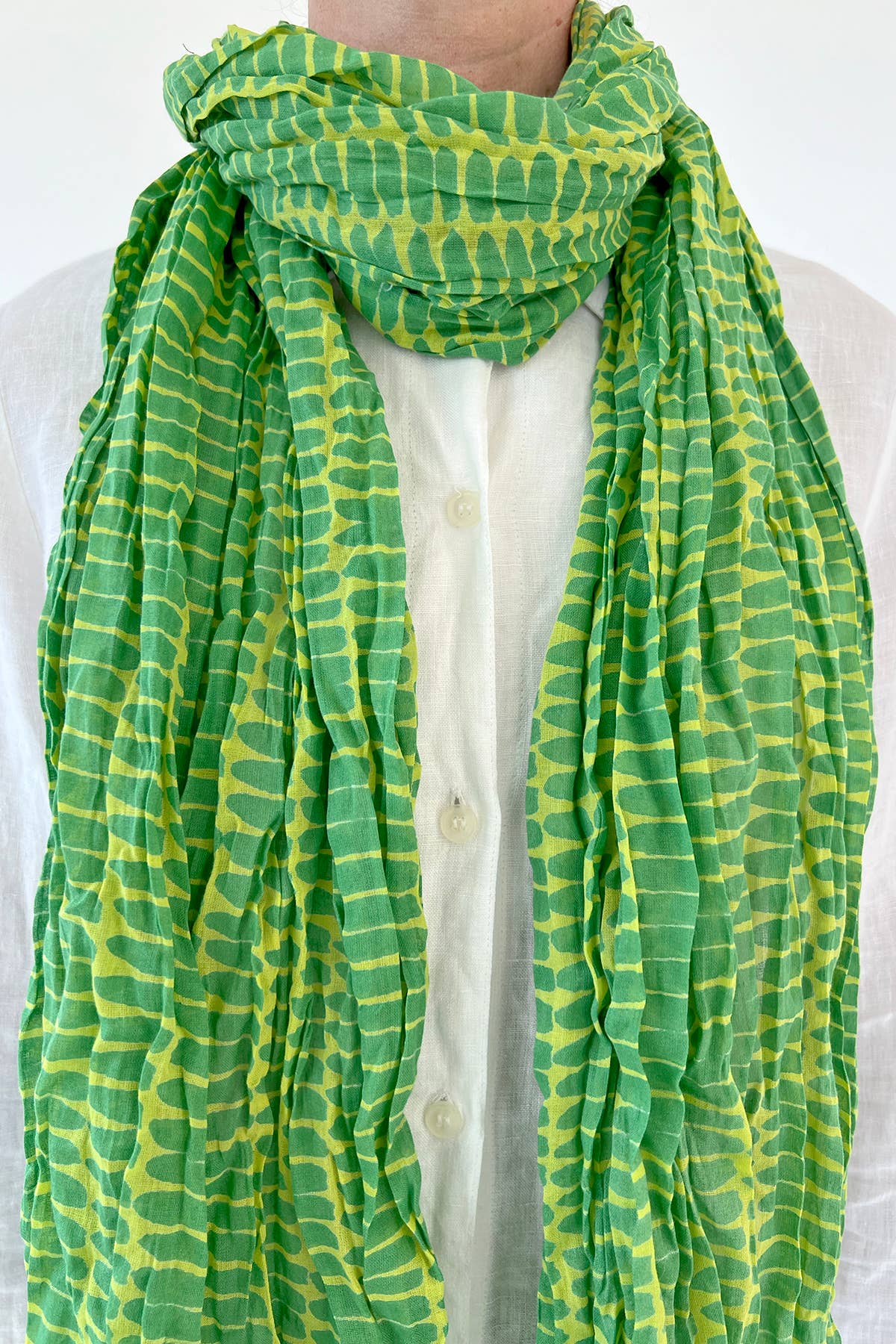 Cotton Scarf: Small Totem Red/Yellow - PMA Store at the Portland Museum of Art, Maine