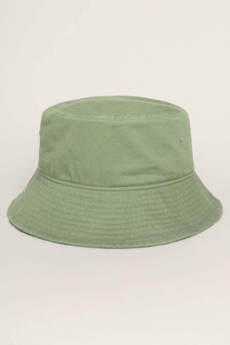 Fashion City - Solid Color Cotton Bucket Fisherman Hats: RED / S/M
