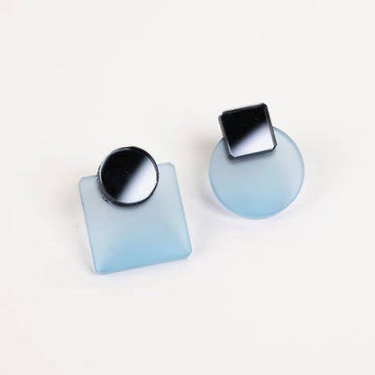 Pamela Coromoto - Glare Mini Earrings: Jade and Purple Mirror