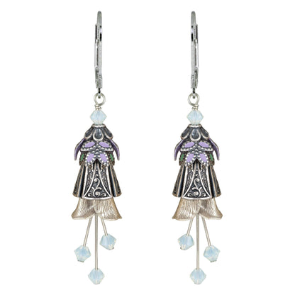 NoMonet - Flower Fairy: Painted Whimsical Celtic Earrings w Crystals: Gold/Pink/Blue - PMA Store at the Portland Museum of Art, Maine