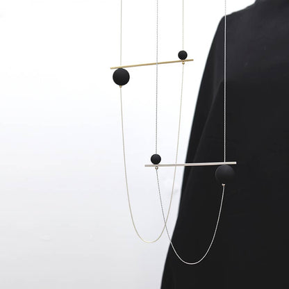 Pursuits - Abacus Necklace: Black Dijon