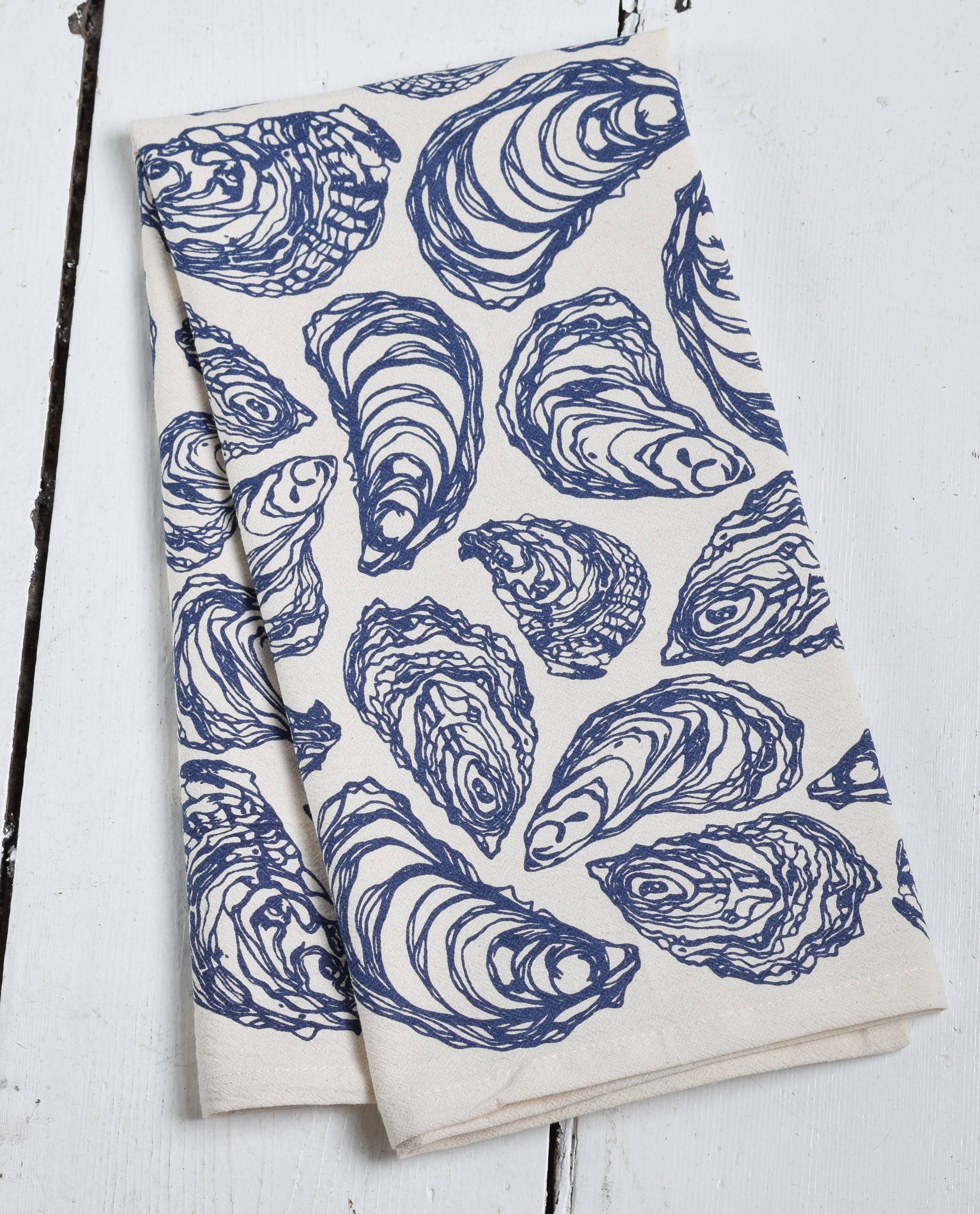 Hearth and Harrow - Oyster Tea Towel - Organic Cotton - Oversized 30 x 30 - PMA Store at the Portland Museum of Art, Maine