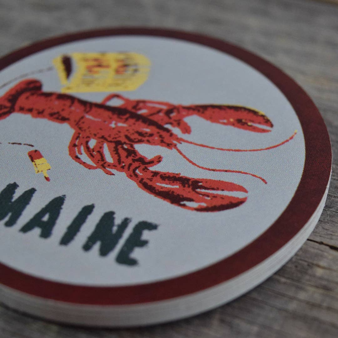 Quiet Tide Goods - Maine Lobster 3x3in Vinyl Sticker - PMA Store at the Portland Museum of Art, Maine