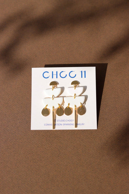 KAYLA EARRINGS // GOLD TONE: Tea Leaf - PMA Store at the Portland Museum of Art, Maine